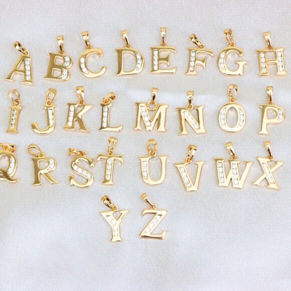 "Rose Gold Alphabet Z Pendant with Sparkling Stones, XPPT1375 - Picture 10 of 13